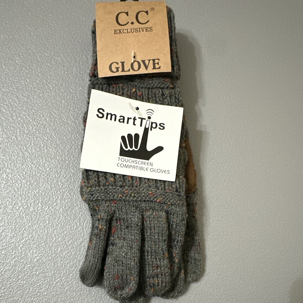 C.C Exclusives Women’s Touchscreen Knit Wrist Gloves Melange Gray One Size G-33